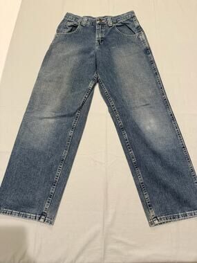 Lee Authentics Womens Jeans 14R Carpenter Utility Straight Leg Blue Denim 27"